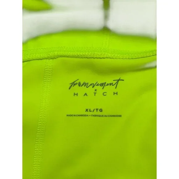 Free People Movement x Hatch Never Better Shorts XL Neon Yellow NEW W/TAGS - Picture 3 of 6